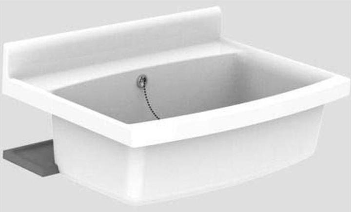 Sanit Beckenkombination maxi 70x50cm, we, Abl. anthr., mit Überlauf (500 mm, 700 mm)