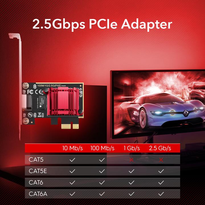 Actual product image Cudy PE25 network card Internal Ethernet (Mini PCI Express)