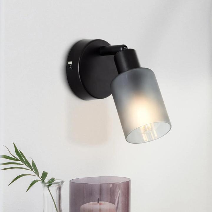 Produktbild Brilliant Loralie Wandspot schwarz/rauchglas (E14)