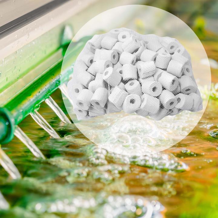Produktbild SunSun 0,5kg Aquarium Keramik Ringe zur Besiedlung durch nitrifizierende Bakterien (Salzwasser, Süsswasser)