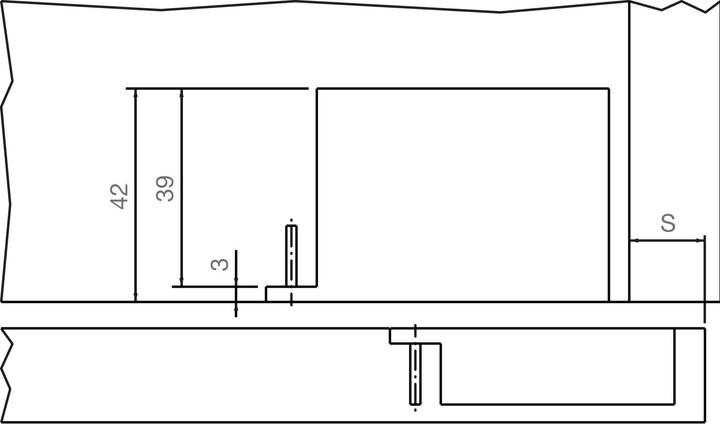 Actual product image Effegibrevetti ANKOR DS-19/27 Einlass-Scharnier rechts unten/links oben mit Push, titanfärbig