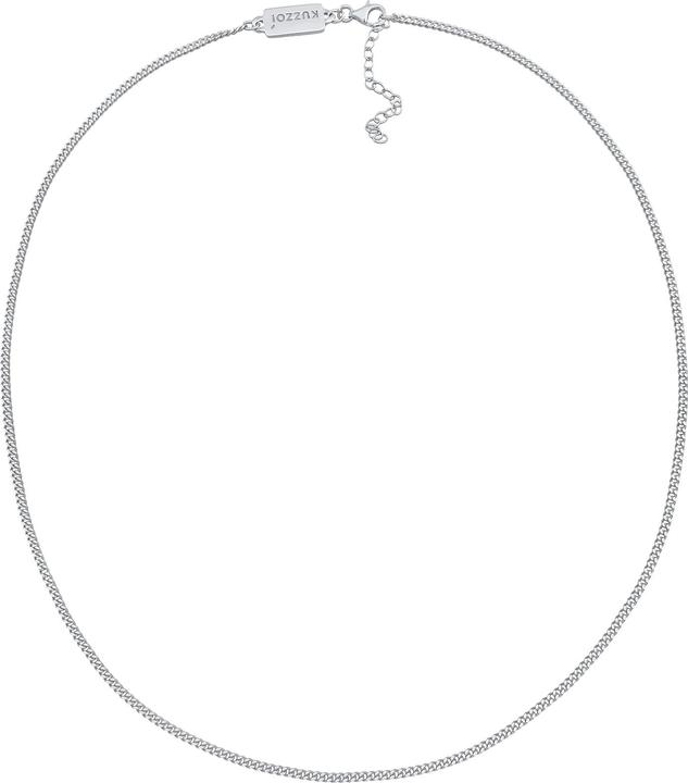 Actual product image Kuzzoi Mens Curb Chain Necklace Basic Fine 925 Silver (925 sterling silver, 50 - 55 cm)
