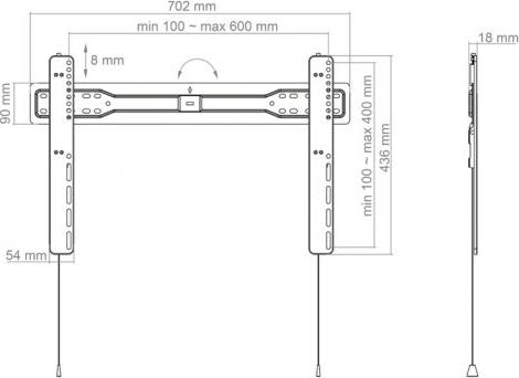 Immagine prodotto Hagor BL Superslim 600 (Muro, 75", 35 kg)