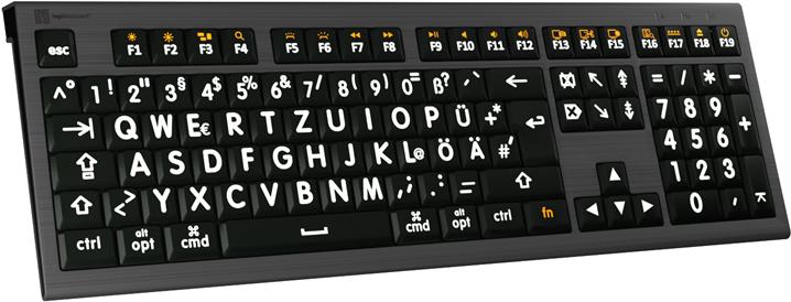 Actual product image Logickeyboard XL-Print Astra 2 Black on White DE Mac (DE, Cable)