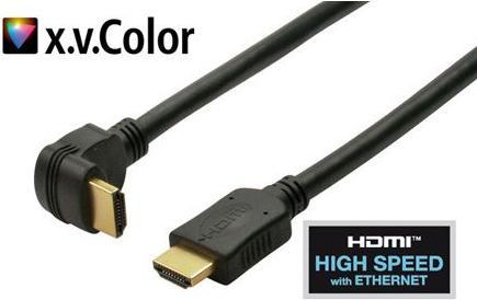 Produktbild Tecline HDMI Kabel, abgewinkelt (Version 1), HDMI 1.3b, vergoldet, 19pol HDMI St./St., 1,0 m Hochwertiges An (1 m, HDMI)