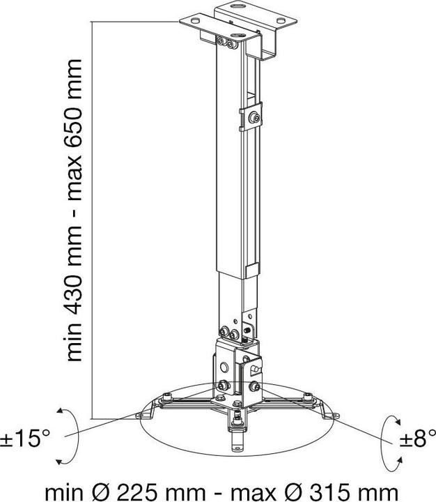 Actual product image Techly Wall and ceiling mount for projector or beamer (Wall, Ceiling)