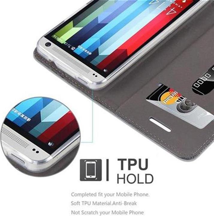 Produktbild Cadorabo Book Jeans Optik Cover (HTC One M7)