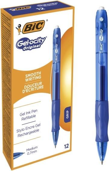 Image du produit Bic 12 Stylo gel Gel-ocity bleu/transparent 0,3 mm, Couleur de l'encre : bleu (Bleu, 12 x)