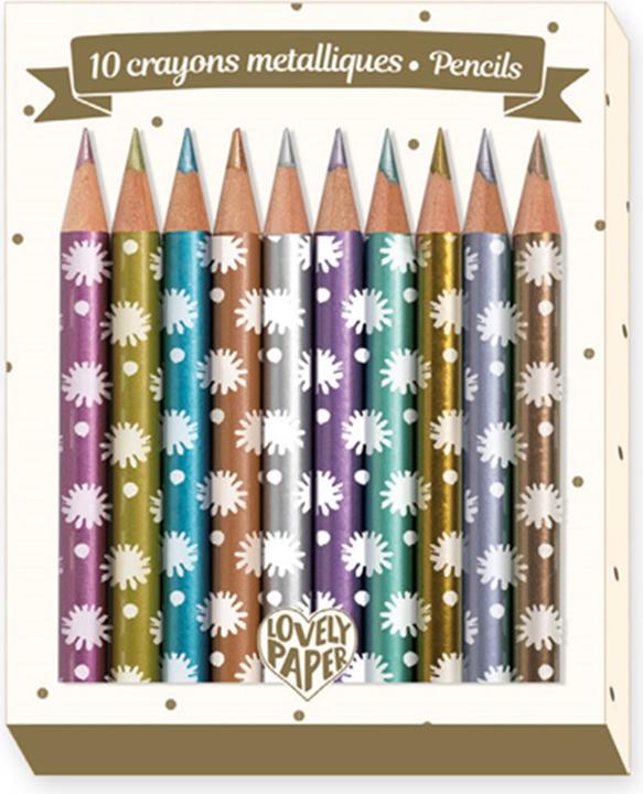 Djeco Chichi (10 mini-stylos métalliques, 10 x)