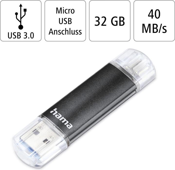 Actual product image Hama Laeta Twin (32 GB, USB-A)