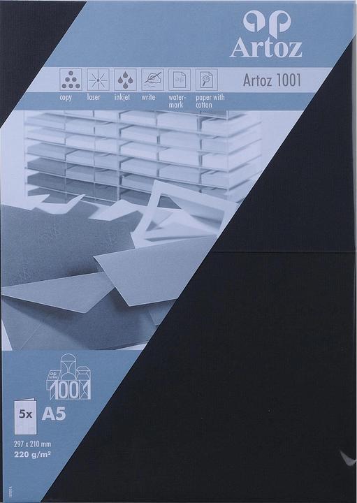 Produktbild Artoz 1001 Karten schwarz (A5, 220 g/m², 5 x)