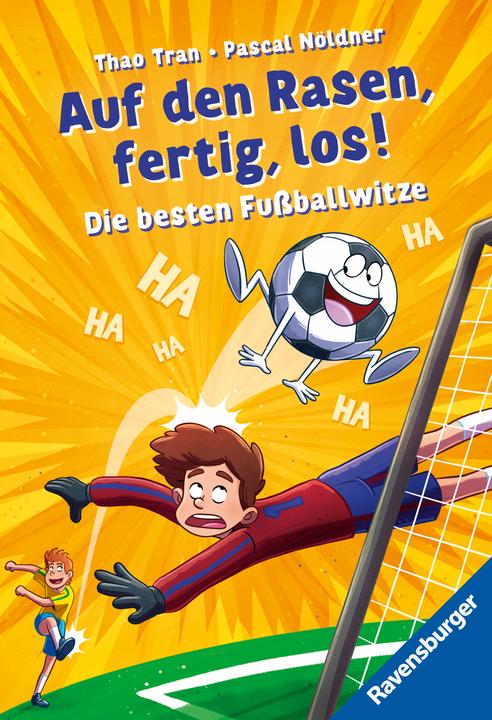 Actual product image Ravensburger Auf den Rasen, fertig, los! Die besten Fussballwitze (German, Thai Tran, Pascal Nöldner, 2024)