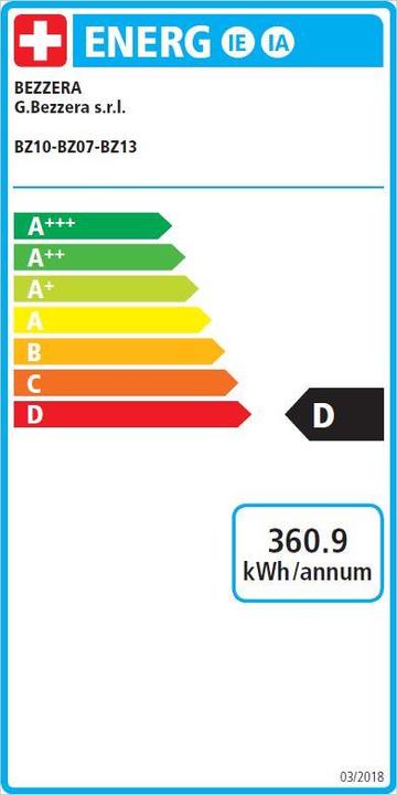 Etichetta energetica Bezzera Bz 10