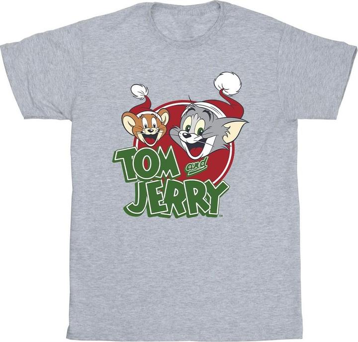 Tom & Jerry Christmas Hat Logo TShirt (M)