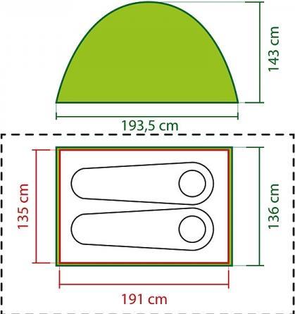 Immagine prodotto Semptec Tenda matrimoniale 4in1 con 2 sacchi a pelo, materassino, lettino e cuscino (Tenda a cupola, 22.20 kg, 2 persone)
