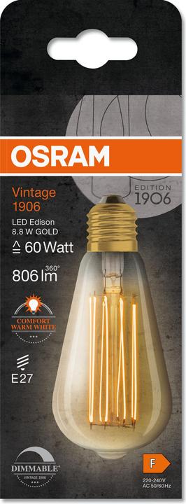 Immagine prodotto Osram Vintage-Lampe (E27, 8.80 W, 806 lm, 1 x, F)