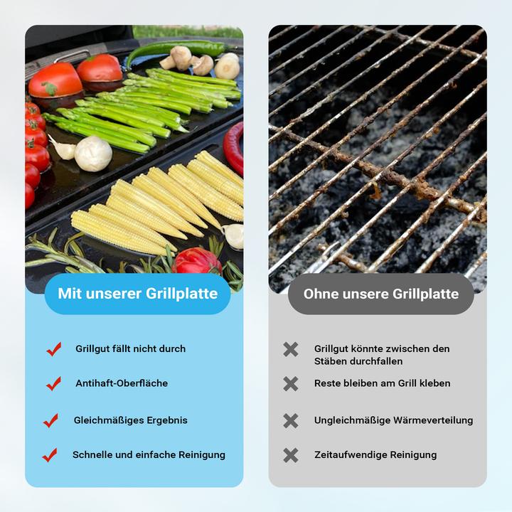 Produktbild Wiltec Gusseisen Grillplatte 55x26,5x1,5cm Grill Platte Grillzubehör BBQ