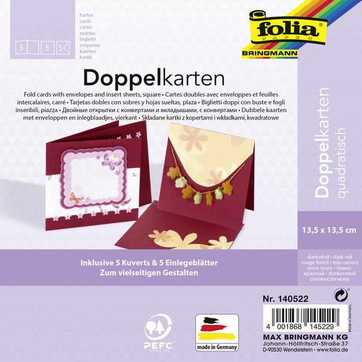 Produktbild Folia Doppelkarten quadratisch 220 g/m2 (220 g/m², 5 x)