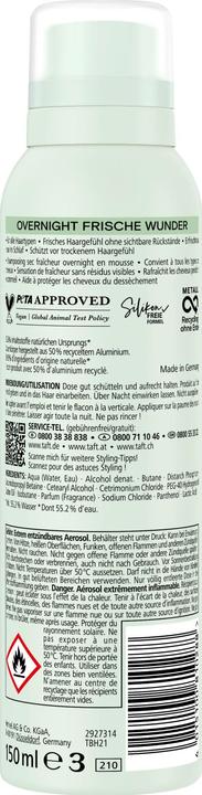 Actual product image Taft Overnight freshness miracle (150 ml, Dry shampoo)
