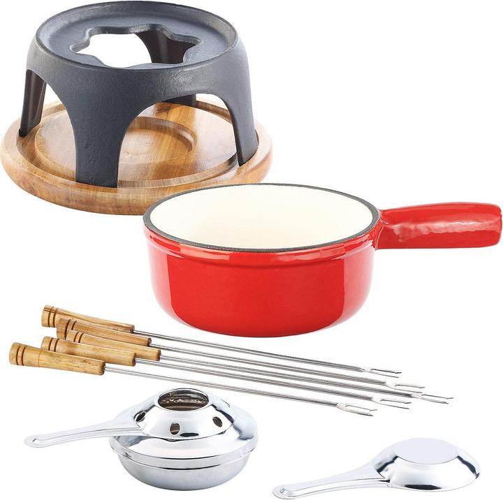 Rosenstein & Söhne Enameled cast iron cheese fondue set (Cheese fondue)