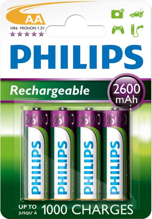 Productafbeelding Philips Mignon oplaadbare batterij set van 4 (4 Pcs., AA, 2600 mAh)