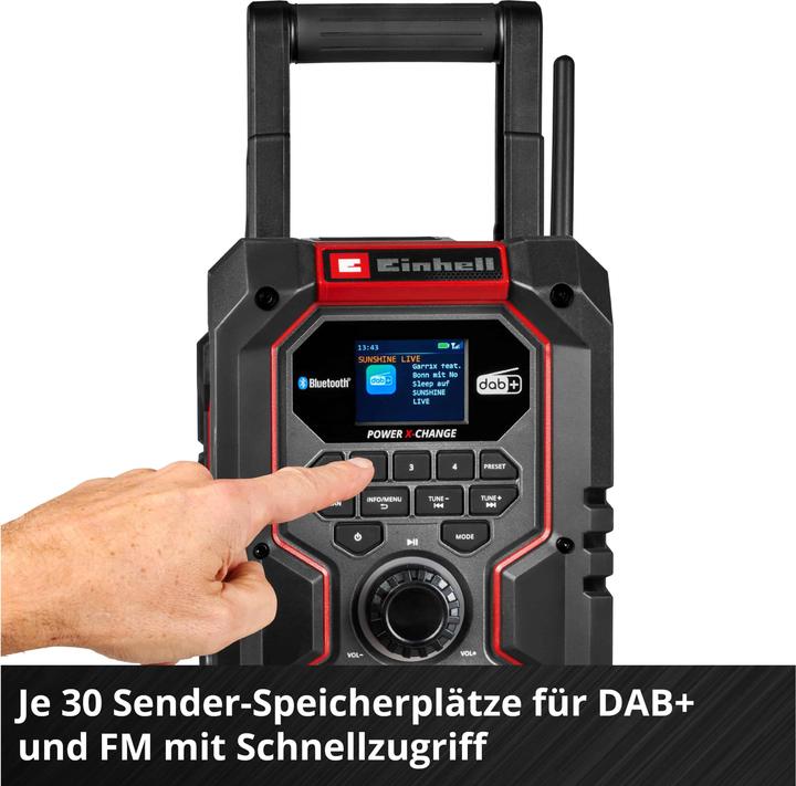 Produktbild Einhell Baustellenradio Akku-Radio TE-CR 18 Li DAB+/FM/BT, Solo (DAB+, FM, Bluetooth)