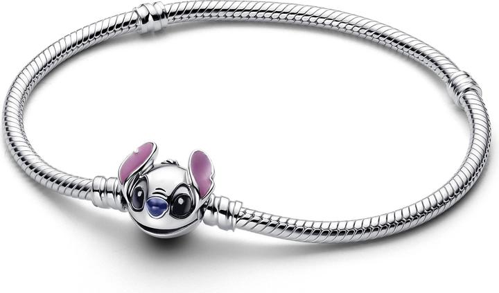 Pandora Disney Stitch Schlangen Gliederarmband (18 cm, Silber 925, Emaille)