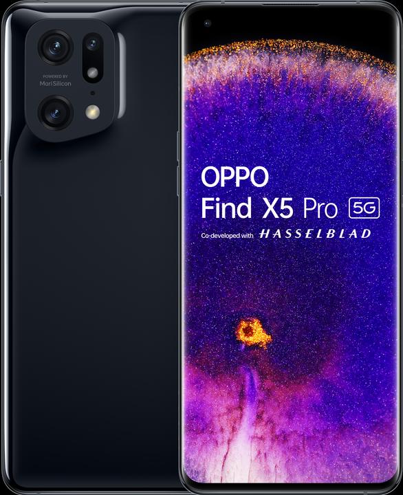 OPPO Find X5 Pro (256 GB, Glaze Black, 6.70", Hybrid Dual SIM + eSIM, 50 Mpx, 5G)