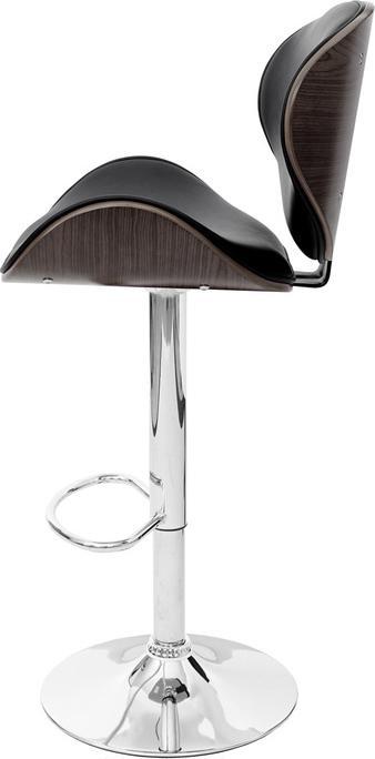 Produktbild Swisshandel24 Barhocker Foxrock, Barstuhl, Holz Bugholz Retro-Design grau, Kunstleder schwarz