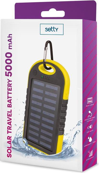 Actual product image Setty Powerbank TelForceOne Solar Power Bank 5000 Mah Gelton (5000 mAh, 20 W)