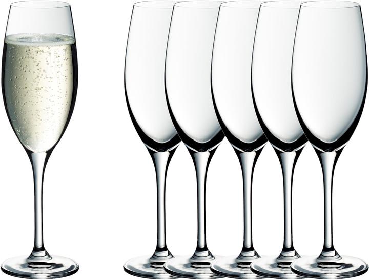 Actual product image WMF Easy Plus champagne glasses set of 6, 250ml, crystal glasses, dishwasher safe (25 cl, 6 Glasses, White wine glasses)