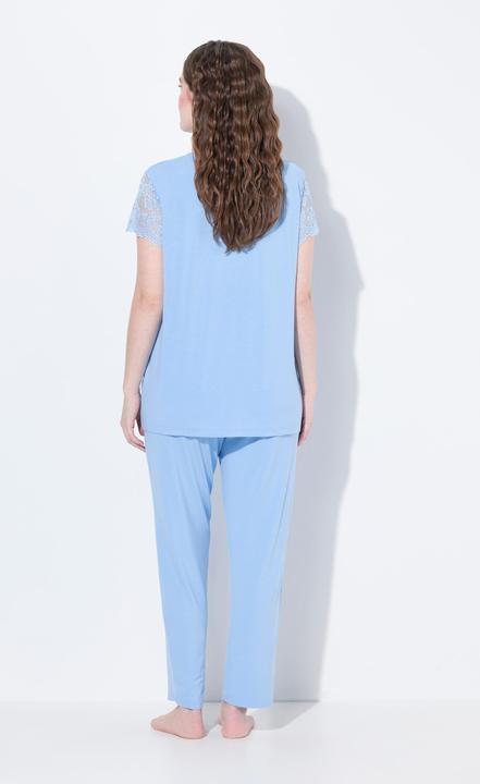 Produktbild Ulla Popken Pyjama, Spitze, V-Ausschnitt, Spitzen-Halbarm (62)