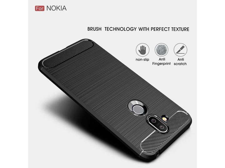 Produktbild Screenguard Nokia 8.1 Hülle Carbon Brushed Soft TPU (Nokia 8.1)
