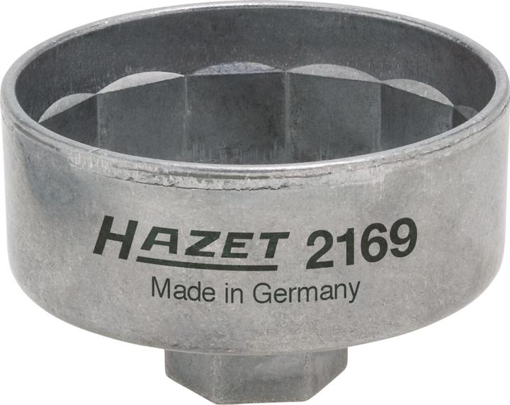 Produktbild HAZET Ölfilter-Schlüssel 2169 ∙ Vierkant10 mm (3/8 Zoll) ∙ Aussen 14-kant Profil ∙ 82 mm