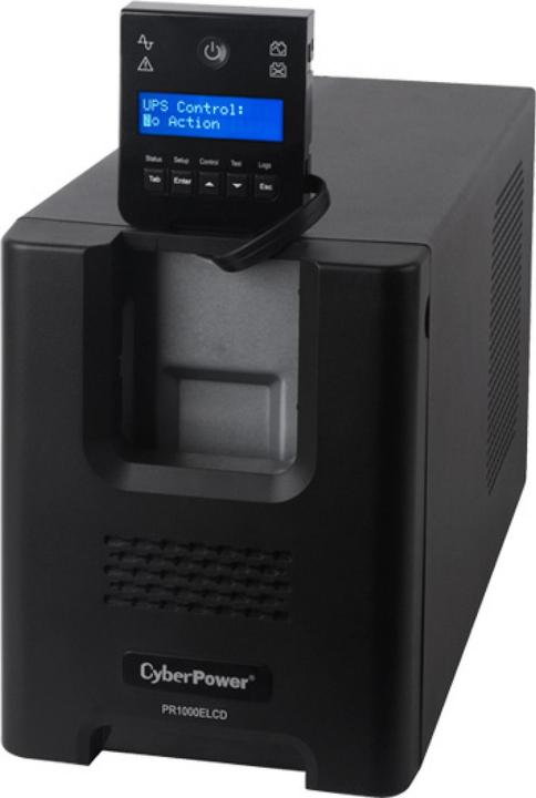 Actual product image Cyberpower PR1000ELCD Line-Interactive 1000VA/900W Sinsuwelle AVR LCD Output (8) IEC RS232 USB HID EPO SNM... (1000 VA, 900 W, Line-interactive UPS)
