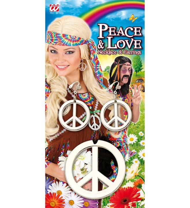 Actual product image Widmann Hippie set with earrings and peace necklace