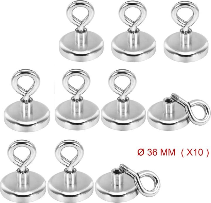 Image du produit Swissdetector Aimants à oeillet - Super puissants - Ø 36 MM - Force 45 kg (X 10)
