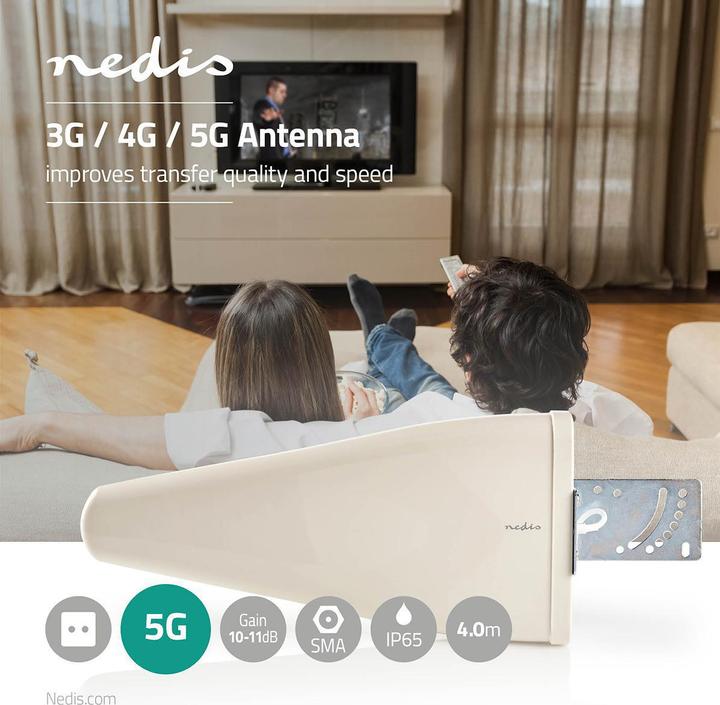 Produktbild Nedis 5G / 4G / 3G Antenne 5G Innen- und Aussenbereich 698-5000 MHz Verstärkung dBi (bei Antennenkab (5G)