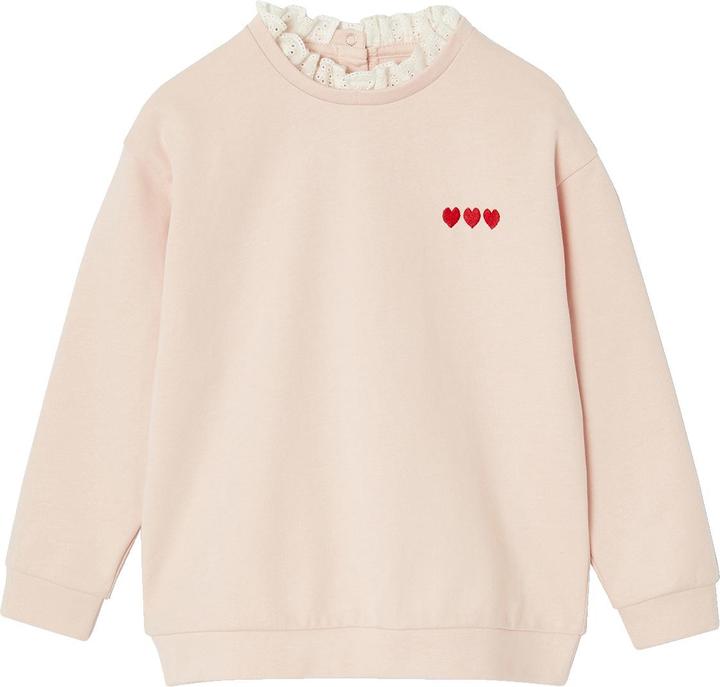 Vertbaudet Mädchen Sweatshirt mit Rüschen am Ausschnitt