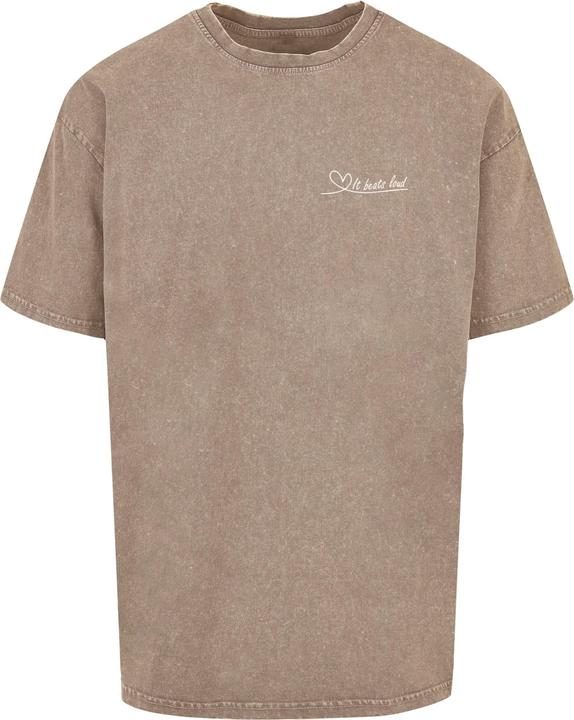 Merchcode It Beats Loud Acid Washed Heavy Oversize Tee - 113373 (L)