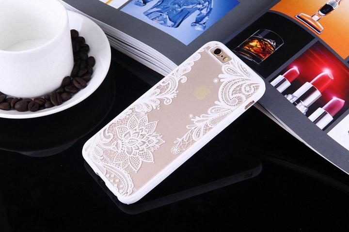 Produktbild König Design Apple iPhone 6 / 6s Handy Hülle Mandala Case Schutzhülle Motiv Blüte Weiss Neu (Apple iPhone 6)