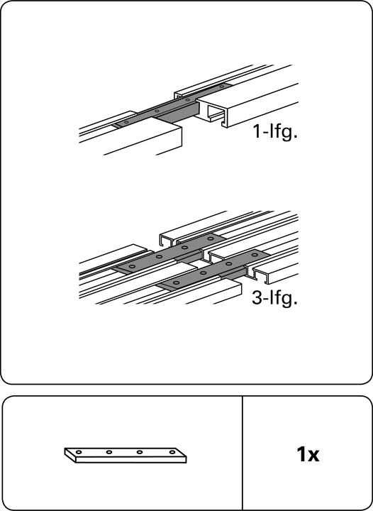 Produktbild Gardinia Schienenverbinder für Aluminium-Vorhangschiene 1-läufig und 3-läufig weiss