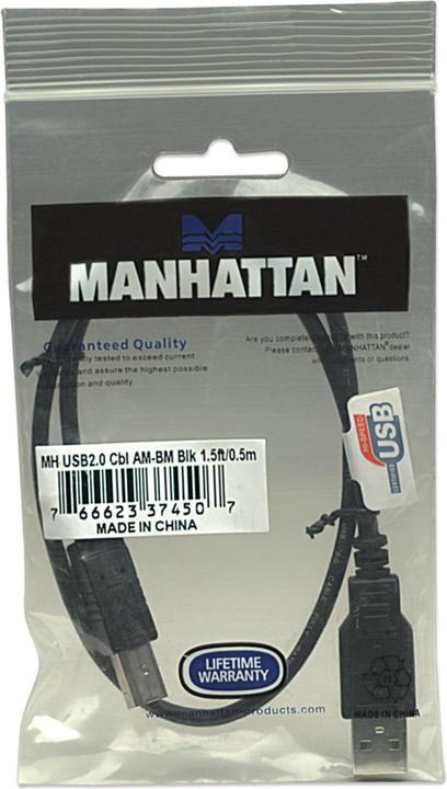 Image du produit Manhattan Câble de connexion USB 2.0 (0.50 m, USB 2.0)