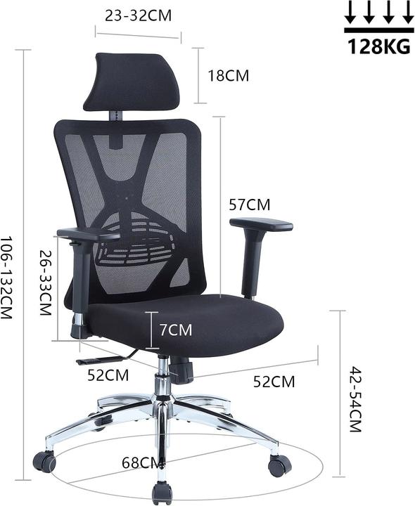 Actual product image Ticova Desk chair with lumbar support