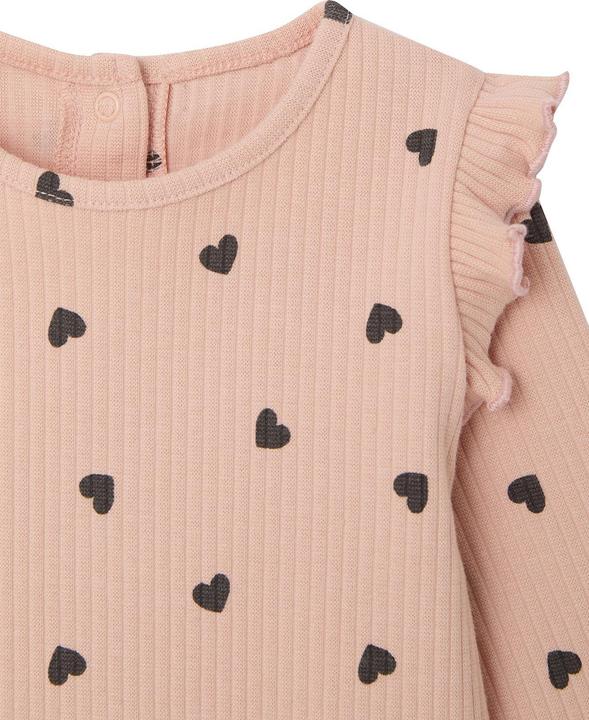 Immagine prodotto Vertbaudet Geripptes Mädchen Baby Shirt mit Volantärmeln, Bio-Baumwolle (80)