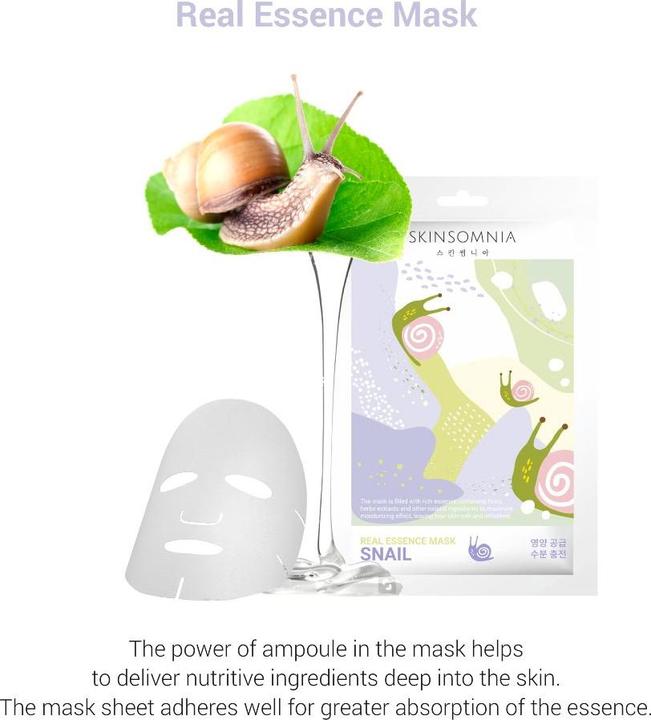 Actual product image Skinsomnia Snail Real Essence Mask (25 ml)