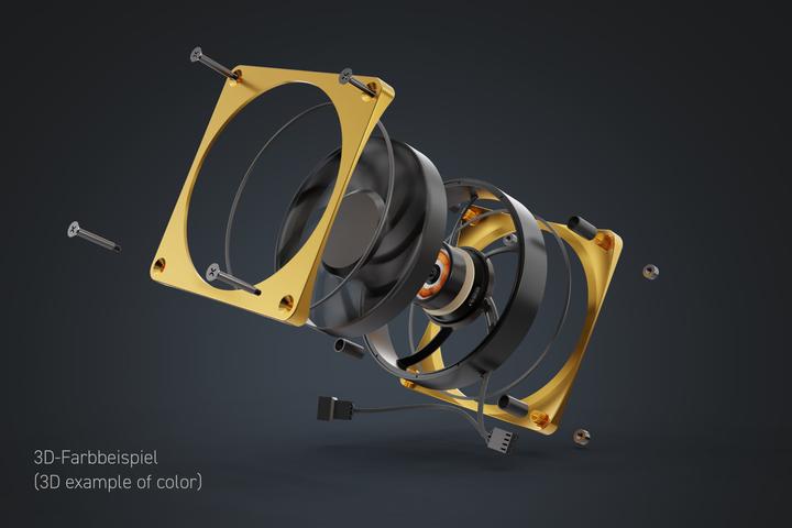 Actual product image Alphacool Apex Stealth Metal Power 120mm fan 3000rpm (black) (120 mm, 1 x)
