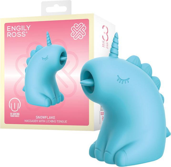 Actual product image Engily Ross Snowflake Unicorn - Massagegerät mit Leckzunge - Blau