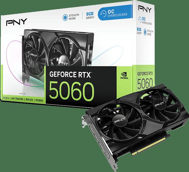 Image du produit PNY GeForce RTX 5060 Overclocked Dual Fan (8 Go)