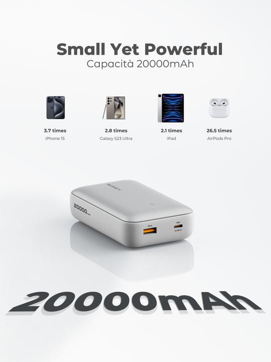 Productafbeelding Aukey Spark Mini (20000 mAh, 20 W, 77 Wh)